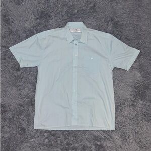 Giorgio Fellini Men’s Blue Button Up Short Sleeve Shirt Size Large